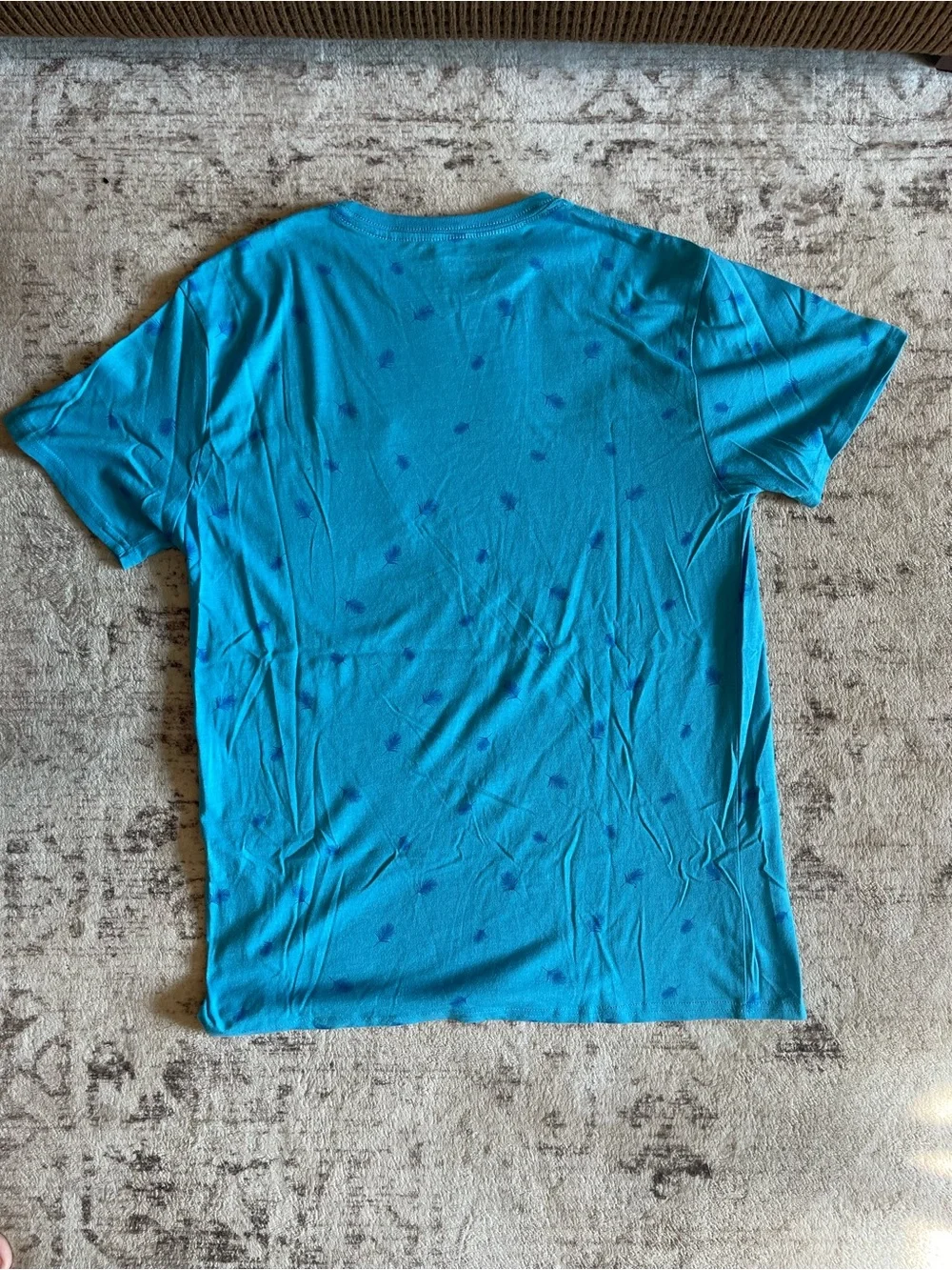 Men's Blue Pocket T-Shirt with Subtle Dot Print